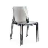 Set 4 scaune policarbonat transparent gri Adele 50x54x82 cm