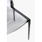 Set 4 scaune policarbonat transparent gri Adele 50x54x82 cm