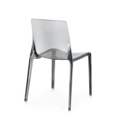 Set 4 scaune policarbonat transparent gri Adele 50x54x82 cm