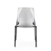 Set 4 scaune policarbonat transparent gri Adele 50x54x82 cm