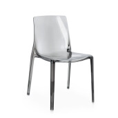 Set 4 scaune policarbonat transparent gri Adele 50x54x82 cm