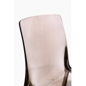 Set 4 scaune policarbonat transparent maro Adele 50x54x82 cm