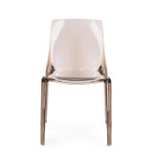 Set 4 scaune policarbonat transparent maro Adele 50x54x82 cm