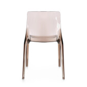 Set 4 scaune policarbonat transparent maro Adele 50x54x82 cm
