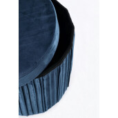 Taburet catifea albastra Jocelyn 38x38x38 cm