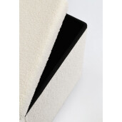 Taburet textil alb buclat Joris 38x38x38 cm
