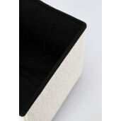 Taburet textil alb buclat Joris 38x38x38 cm