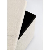 Bancuta textil alb buclat Joris 76x38x38 cm