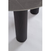 Masa rotunda mdf portelan negru Bamira 120x76 cm