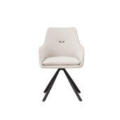 Set 2 scaune rotative textil nisipiu otel negru Falak 57x63.7x85.5h