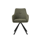 Set 2 scaune rotative textil verde otel negru Falak 57x63.7x85.5h