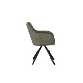 Set 2 scaune rotative textil verde otel negru Falak 57x63.7x85.5h