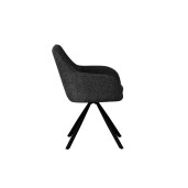 Set 2 scaune rotative textil gri charcoal otel negru Falak 57x63.7x85.5h