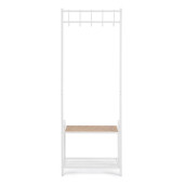 Cuier hol otel alb mdf maro 64,5x37,5x180h