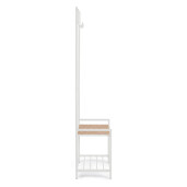 Cuier hol otel alb mdf maro 64,5x37,5x180h