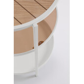 Masuta otel alb mdf natur Haldor Ø40x60,5h