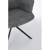 Set 2 fotolii otel negru textil gri Alexander 62x64x92 cm