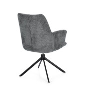 Set 2 fotolii otel negru textil gri Alexander 62x64x92 cm
