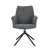 Set 2 fotolii otel negru textil gri Alexander 62x64x92 cm