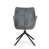 Set 2 fotolii otel negru textil gri Alexander 62x64x92 cm
