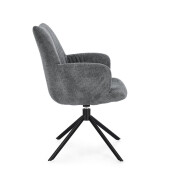 Set 2 fotolii otel negru textil gri Alexander 62x64x92 cm