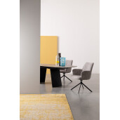 Set 2 fotolii otel negru textil gri deschis Alexander 62x64x92 cm