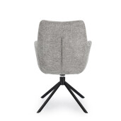 Set 2 fotolii otel negru textil gri deschis Alexander 62x64x92 cm