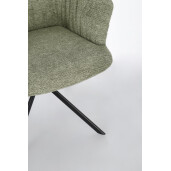 Set 2 fotolii otel negru textil verde olive Alexander 62x64x92 cm