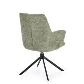 Set 2 fotolii otel negru textil verde olive Alexander 62x64x92 cm