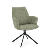 Set 2 fotolii otel negru textil verde olive Alexander 62x64x92 cm