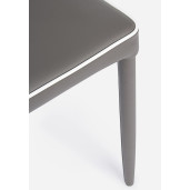 Scaun cu spatar din piele ecologica maro Achille 43.5 cm x 53.5 cm x 92 h x 46 h