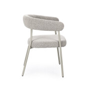 Set 2 scaune otel textil gri taupe Geisen 59.5x56.5x75.5 cm