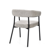 Set 2 scaune otel negru textil taupe Geisen 59.5x56.5x75.5 cm