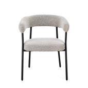 Set 2 scaune otel negru textil taupe Geisen 59.5x56.5x75.5 cm