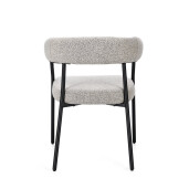 Set 2 scaune otel negru textil taupe Geisen 59.5x56.5x75.5 cm