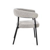 Set 2 scaune otel negru textil taupe Geisen 59.5x56.5x75.5 cm