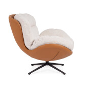Fotoliu otel piele ecologica textil Adinda 100x101x94 cm