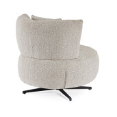 Fotoliu otel negru textil gri Gonnie 80x93.5x96.5 cm