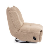 Fotoliu recliner otel negru textil ivoire Gitta 88.5x107x93.5 cm