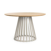 Masa rotunda otel taupe mdf natur Cillian 120x76 cm