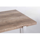 Masuta cu picioare inox si blat mdf natur Ismael 110 cm x 60 cm x 44 h
