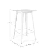 Masa bar otel alb vintage Minnesota 60x60x103h