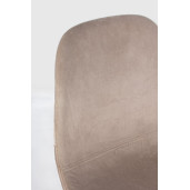 Scaun de bar cu spatar picioare fier negru cu tapiterie catifea bej Irelia 46 cm x 39 cm x 103 h x 76 h1