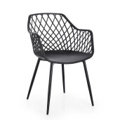Set 4 scaune otel plastic negru Optik 58x54x85.5 cm