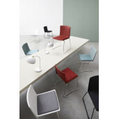 Set 4 scaune crom textil rosu Giulia 43.5x50x79h