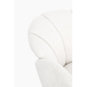 Fotoliu rotativ otel negru textil alb Chloe 70x71.5x78 cm