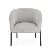 Fotoliu otel negru textil gri Camila 71x70x70.5 cm