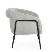 Fotoliu otel negru textil gri Camila 71x70x70.5 cm
