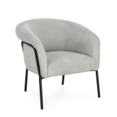 Fotoliu otel negru textil gri Camila 71x70x70.5 cm
