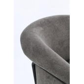 Fotoliu otel negru textil gri inchis Camila 71x70x70.5 cm
